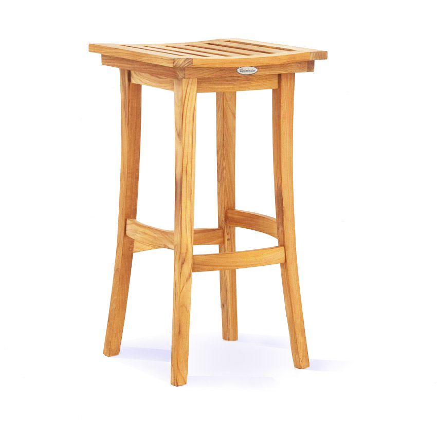 backless teak bar stools