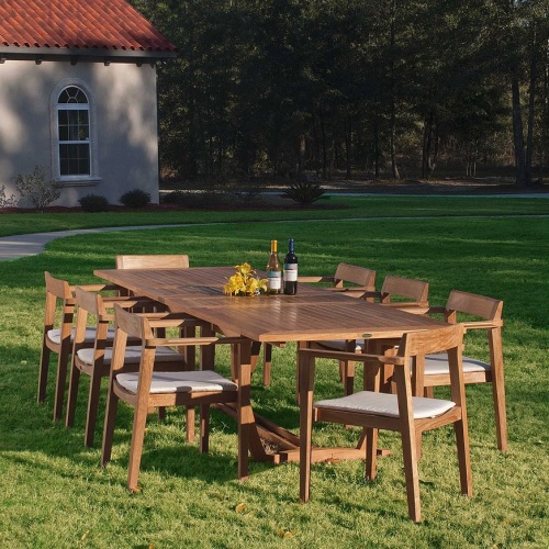 Veranda Rectangular Horizon Teak Dining Set 