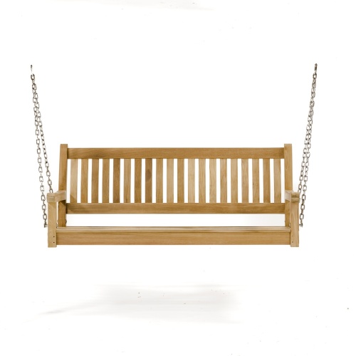 13955bo swinging veranda teak bench front view on white background