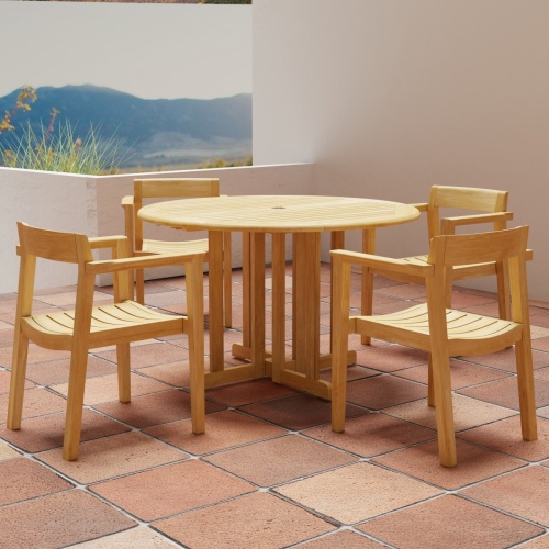 70384 Barbuda Horizon Teak Dining Set of Barbuda 48