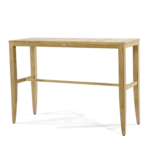 15821 Laguna 5 foot Teak Rectangular Bar Table angled view on white background