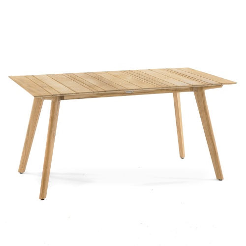 70552 Vogue Surf teak 5 foot rectangular dining table side angled on white background