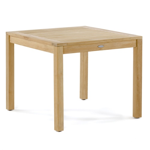 70568 Vogue teak 36 inch square angled top view on white background 