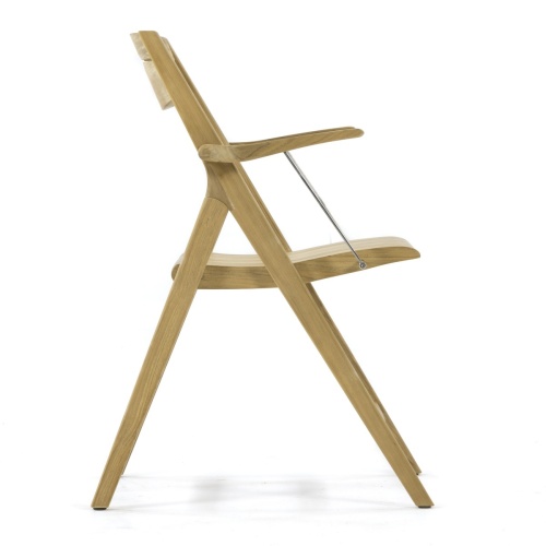 12916 Surf teak folding Dining Chair side profile on white background