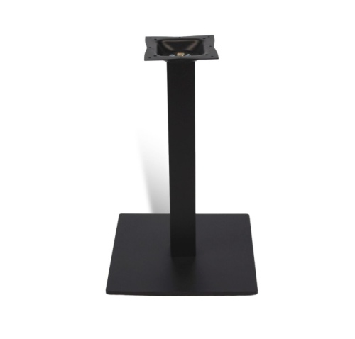 FSB21SH Black Steel 28 inch Dining Height Table Base side view on white background