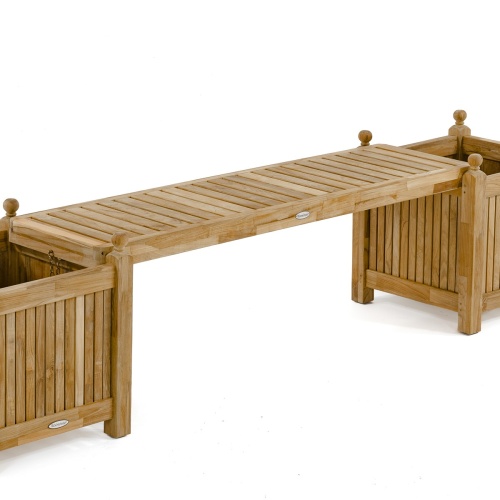 70530 Single Planter Bench Set showing two planters and one seat panel set angled on white background