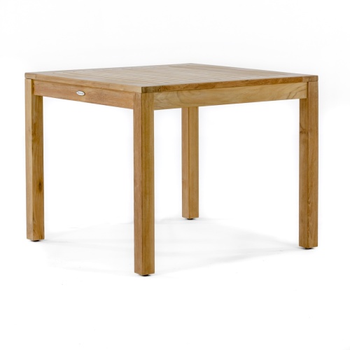 15005 Barbuda Bistro Teak 36 inch square Dining Table corner view on white background