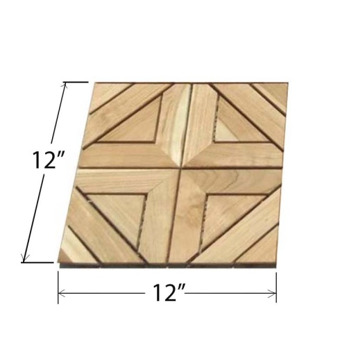 18044 Diamond Type E showing autocad of 1 teak floor tile on a white background