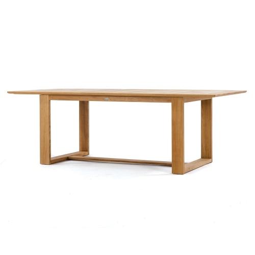 15548 Martinique Oval teak dining extendable table side angled view on white background