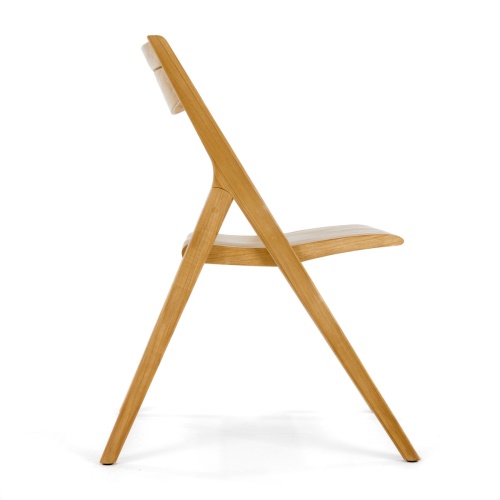 70472 Surf Nevis teak folding side chair side profile on white background