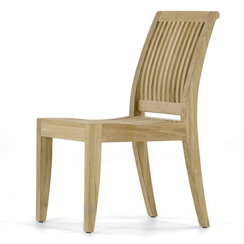 70541 Laguna Surf teak side chair left side angled view on white background