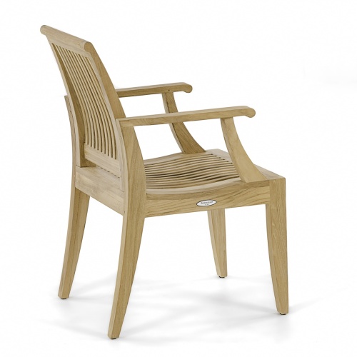 70559 Grand Hyatt teak armchair angled rear right side view on white background