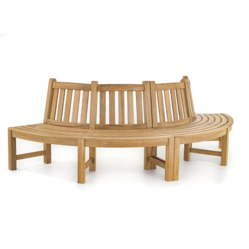 13691 Teak Tree Hugger Bench two together on white background