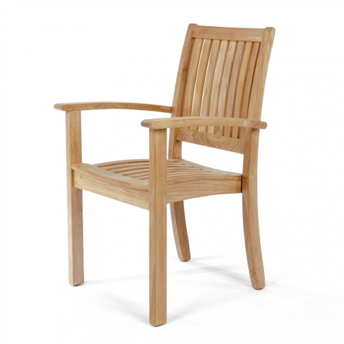 70154 Buckingham teak armchair angled left side on white background