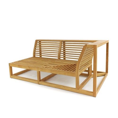 70234 maya left side sofa teak frame angle view on a white background