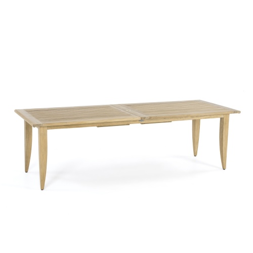 70361 Grand Laguna teak extension dining table angled side view on white background