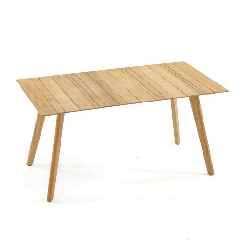 15917 Surf Teak 5ft Rectangular Table aerial side angled on white background