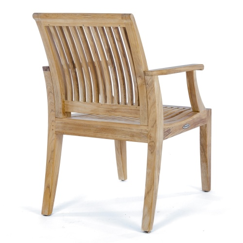 70559 Grand Hyatt teak armchair angled right side rear view on white background