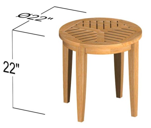 14140  laguna teak side table autocad on white background