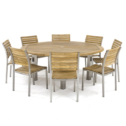 large round outdoor dining table