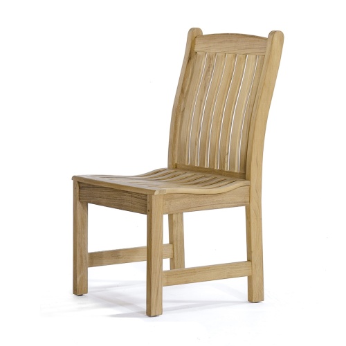 11315 Veranda teak Side Chair angled view to right on white background