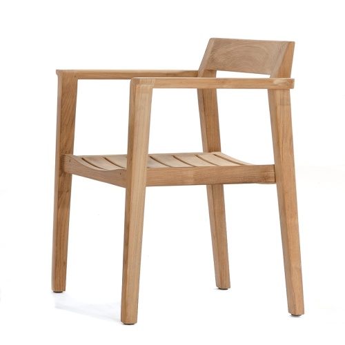 70299 Horizon teak dining chair left side angled on white background