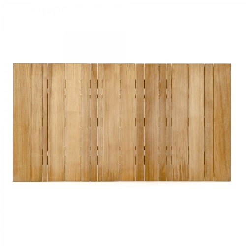 15917 Surf Teak 5ft Rectangular Table aerial table top view on white background