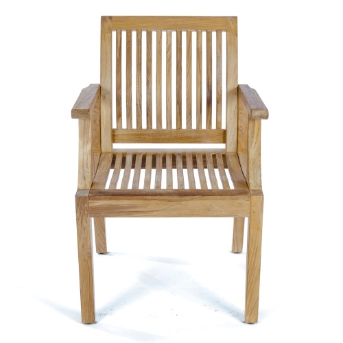 70559 Grand Hyatt teak armchair angled front facing view on white background