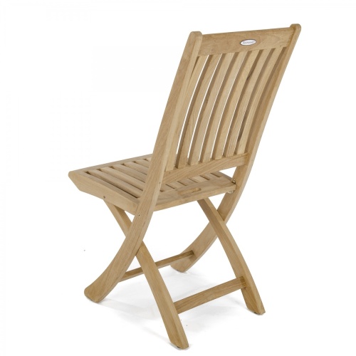 11602S Barbuda Teak Folding Chair angled back view of chair back on white background