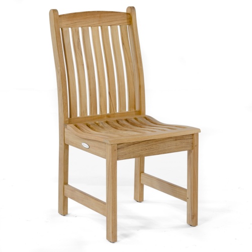 11315 Veranda teak side chair angled right front on white background