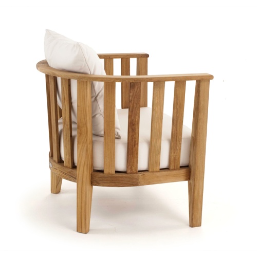 12170DP Kafelonia teak Barrel Chair with cushions side view on white background