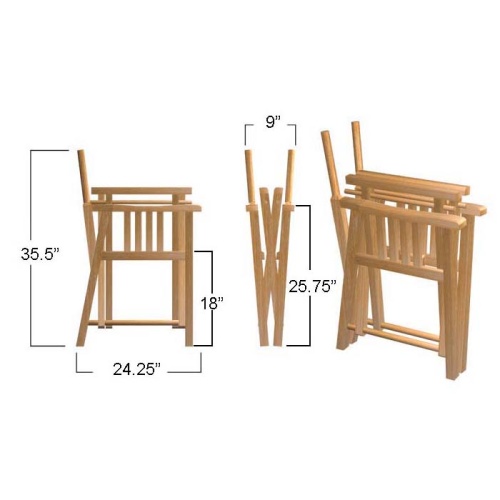 70001 Barbuda teak director chair autocad on white background