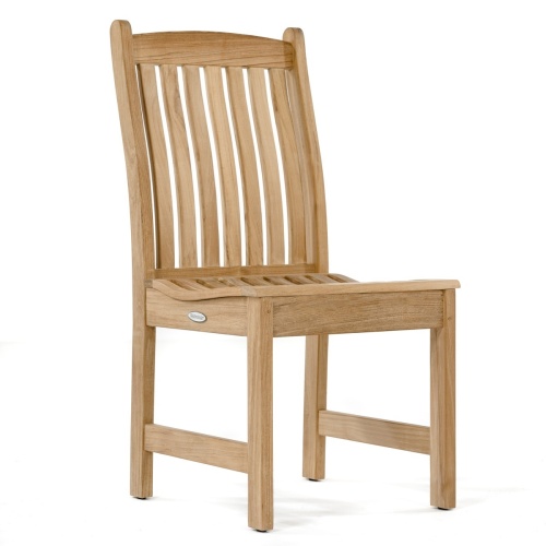 70361Grand Laguna Veranda teak dining Side Chair angled front view on white background