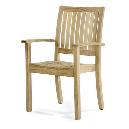 12196 Sussex Teak Stacking Chair front angled view on white background