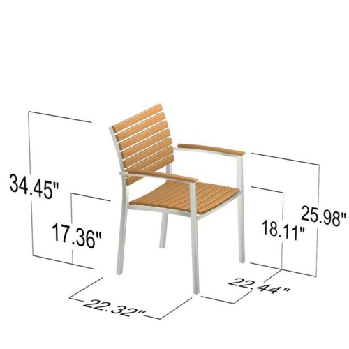 70442 Vogue teak and stainless steel armchair autocad on white background