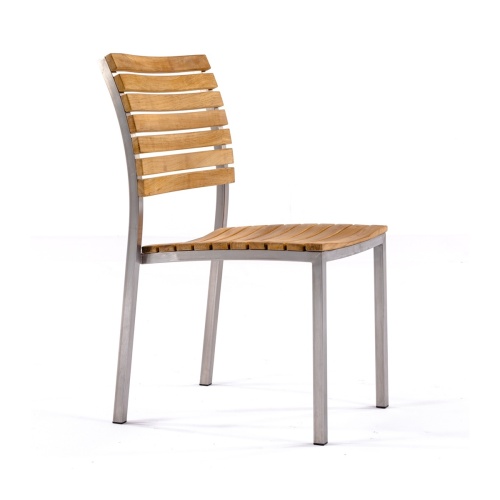 teak stainless steel chairs no arms