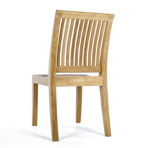 70711 Laguna Pyramid teak side chair facing left rear angled on white background