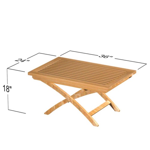 14745 Barbuda Folding Teak Coffee Table autocad on white background