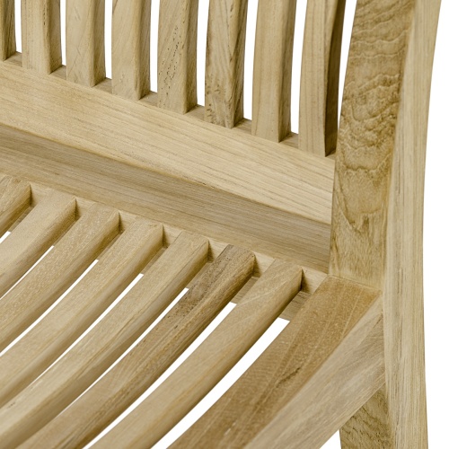 11810 Laguna teak Side Chair seat slats closeup view on white background