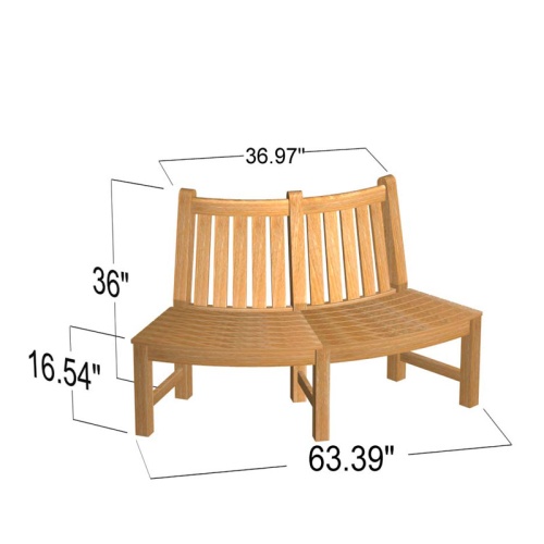 13691ST Buckingham Teak Tree Hugger Bench autocad on white background