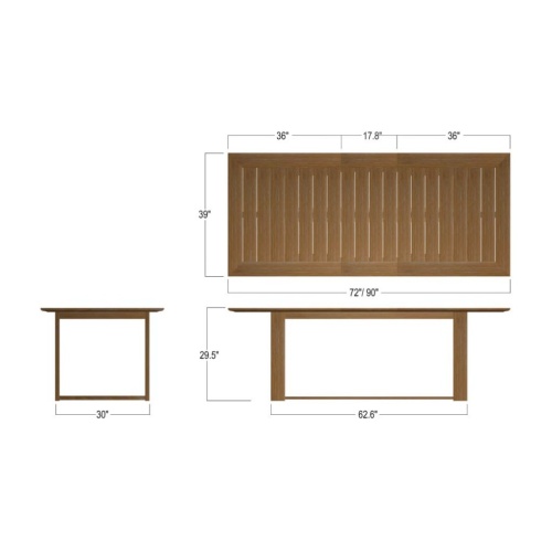 15900 Horizon Rectangular Extension Table autocad on white background