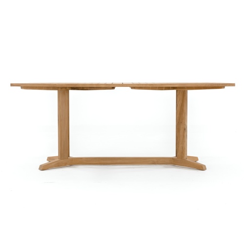 70360 Pyramid teak dining table side profile on white background