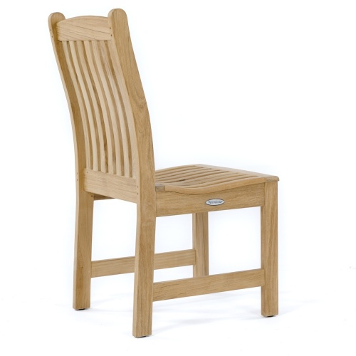 70316 Grand Laguna Veranda teak dining Side Chair angled back view on white background