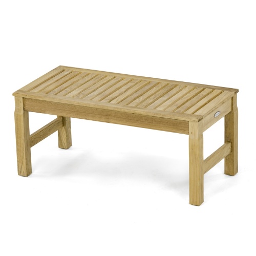 13067 Ocean 3 ft Backless Bench angled on white background