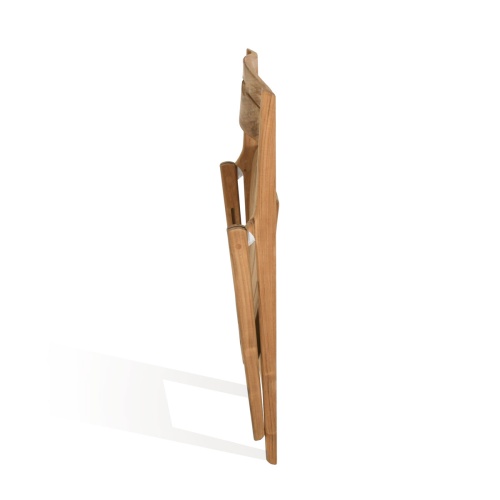 11916 Surf Teak Folding Side Chair in folded position side view on white background