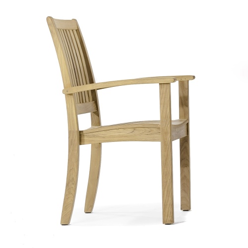 70517 Sussex Pyramid teak dining armchair side view on white background