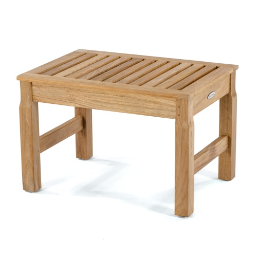 70522 Martinique teak backless stool on white background