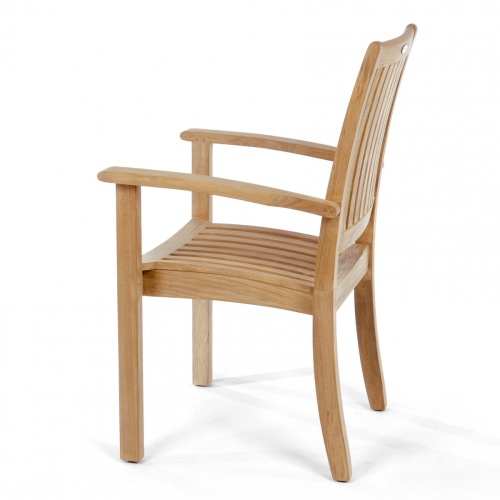 70624 Vogue Sussex teak dining armchair left side angled on white background