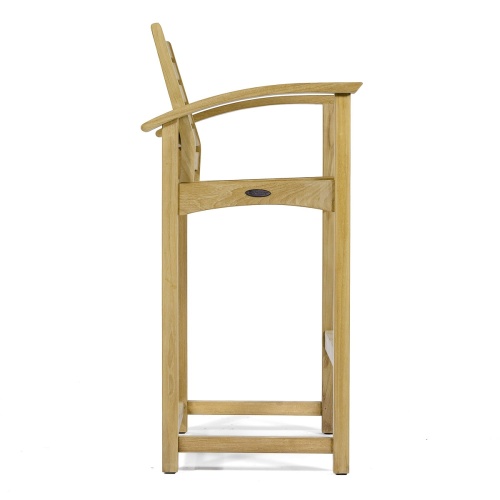 70647 Somerset Laguna teak barstool side profile on white background