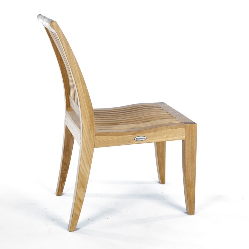 70732 Barbuda Laguna teak side chair rear angled left on white background